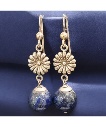 Boucles Lapis-lazuli Boules...