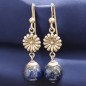 Boucles Lapis-lazuli Boules Argent 925 (s)