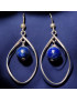 Boucles Lapis-lazuli boules Argent 925