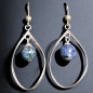 Boucles Apatite Malachite boules Argent 925