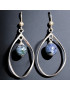 Boucles Apatite Malachite boules Argent 925