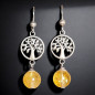 Boucles Citrine Boules Arbre de vie Argent 925 (s)
