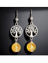 Boucles Citrine Boules Arbre de vie Argent 925 (s)