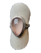 Bague Quartz rose argent 925 Taille 56