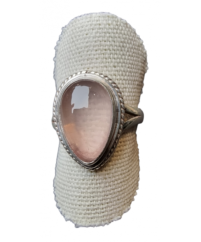 Bague Quartz rose argent 925 Taille 56