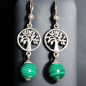 Boucles Malachite Boules Arbre de vie Argent 925 (s)