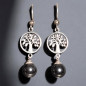 Boucles Hématite Boules Arbre de vie Argent 925 (s)