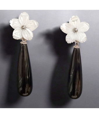 Boucles Onyx et Nacre...