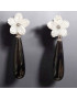 Boucles Onyx et Nacre Argent 925 (s)