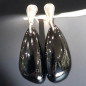 Boucles Onyx Gouttes Argent 925 (s)