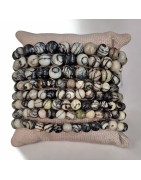 Bracelet Jaspe peau de serpent Pierres rondes (s)