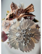 Bague Kunzite Nacre & Zirconium "Jardin des Délices" argent 925 Taille 56