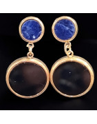 Boucles Onyx et Lapis-lazuli Plaquées or (s)