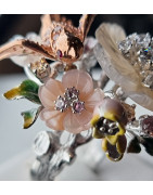 Bague Kunzite Nacre & Zirconium "Jardin des Délices" argent 925 Taille 56