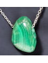 Pendentif Malachite avec chaîne inox (s)