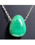 Pendentif Malachite avec chaîne inox (s)