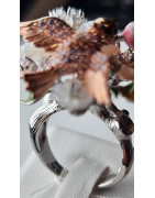 Bague Kunzite Nacre & Zirconium "Jardin des Délices" argent 925 Taille 56