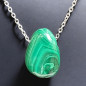 Pendentif Malachite avec chaîne inox (s)