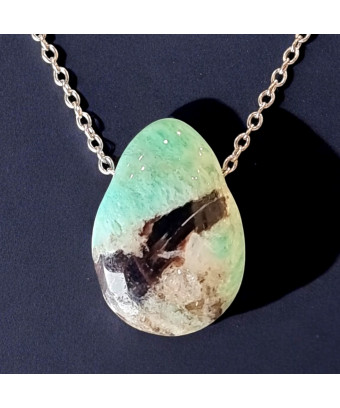 Pendentif Amazonite avec Chaîne inox (s)