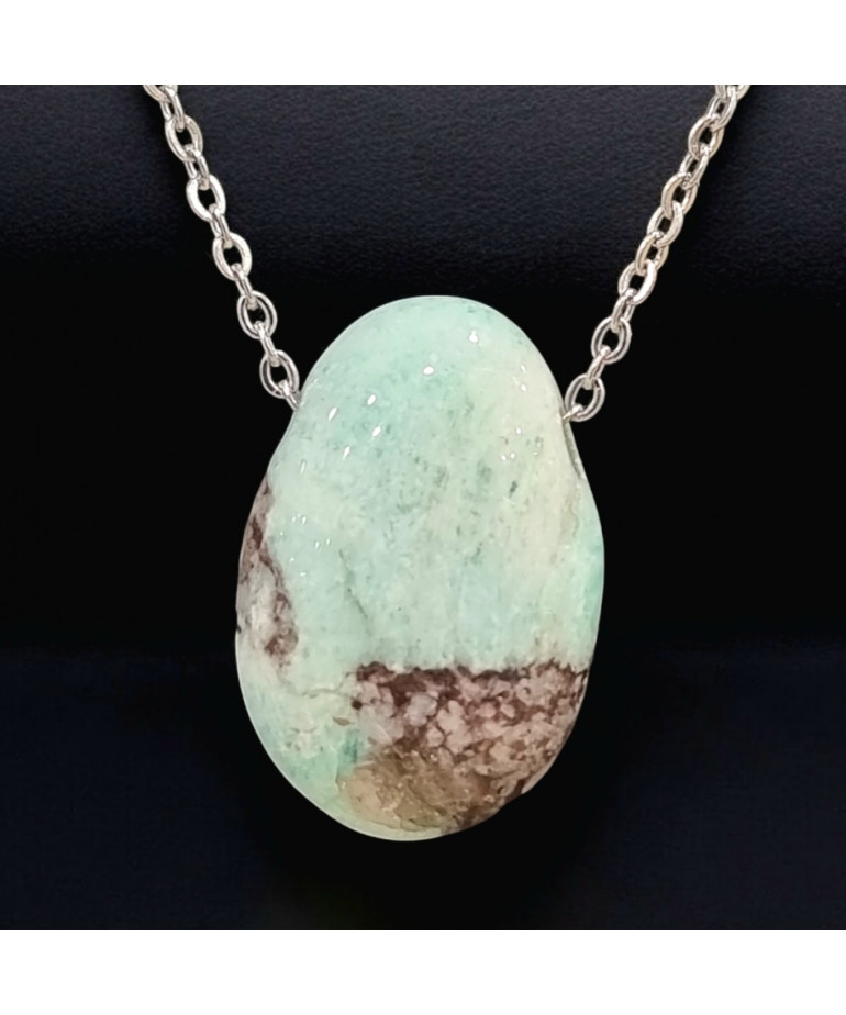 Pendentif Amazonite avec Chaîne inox (s)