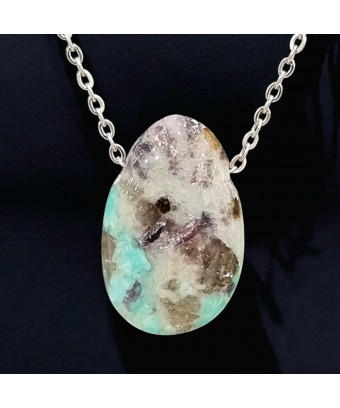 Pendentif Amazonite avec Chaîne inox (s)