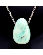 Pendentif Amazonite avec Chaîne inox (s)