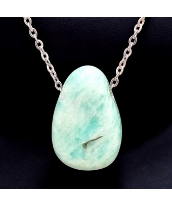 Pendentif Amazonite avec Chaîne inox (s)