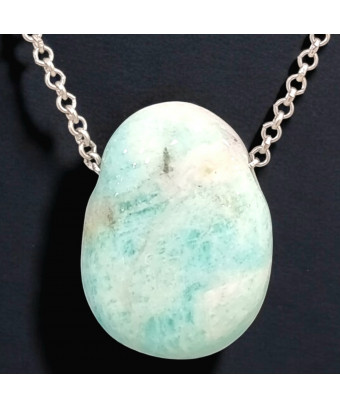 Pendentif Amazonite avec Chaîne inox (s)