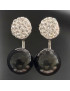 Boucles Onyx et Swarovsky Boules (s)