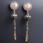 Boucles Hématite Cœurs à Clips Argent 925 (s)