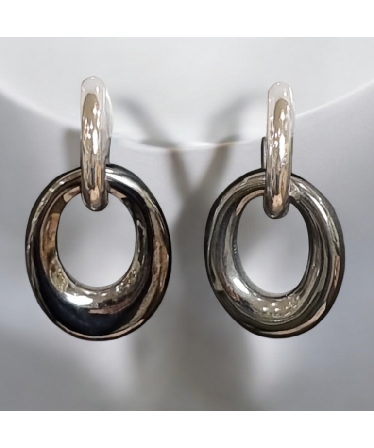 Boucles Hématite à Clips Argent 925 (s)