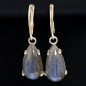 Boucles Labradorite gouttes Argent 925 (s)