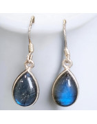 Boucles Labradorite Gouttes Argent 925 (s)