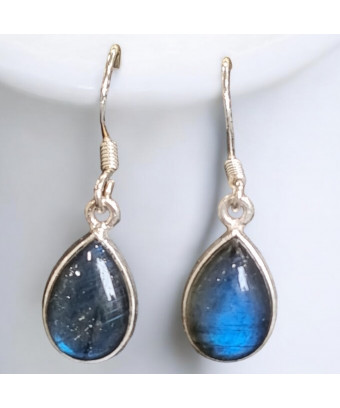 Boucles Labradorite Gouttes Argent 925 (s)