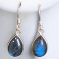 Boucles Labradorite Gouttes Argent 925 (s)