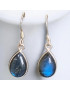 Boucles Labradorite Gouttes Argent 925 (s)