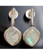 Boucles Labradorite Ovales Argent 925 (s)
