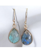 Boucles Labradorite Ovales Facettées Argent 925 (s)