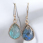 Boucles Labradorite Ovales Facettées Argent 925 (s)