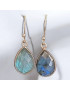 Boucles Labradorite Ovales Facettées Argent 925 (s)