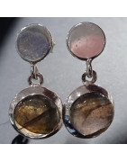 Boucles Labradorite Boules Argent 925 (s)