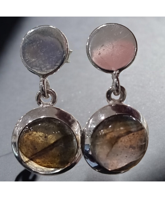 Boucles Labradorite Boules Argent 925 (s)