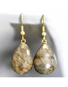 Boucles Labradorite Boules Facettées Plaquées or (s)