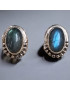 Boucles Labradorite Ovales Argent 925 (s)