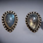 Boucles Labradorite Petites Gouttes Argent 925 (s)