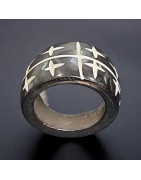 Bague Bois de Coco Ethnique Etoiles (s)