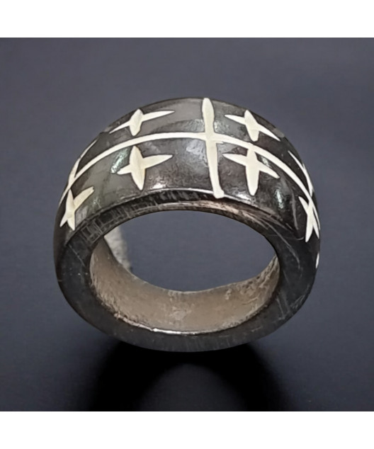 Bague Bois de Coco Ethnique Etoiles (s)