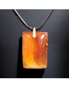 Pendentif Cornaline Rectangle sur Cordon (s)