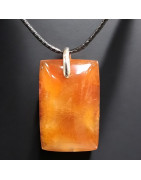 Pendentif Cornaline Rectangle sur Cordon (s)