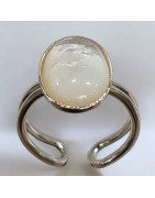 Bague Nacre Réglable 52+ Argent 925 (s)